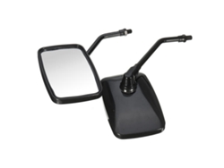 Espejos Retrovisores Laterales Rectangulares Negros Con Rosca De 10 Mm Para Motocicleta, Scooter Y Atv