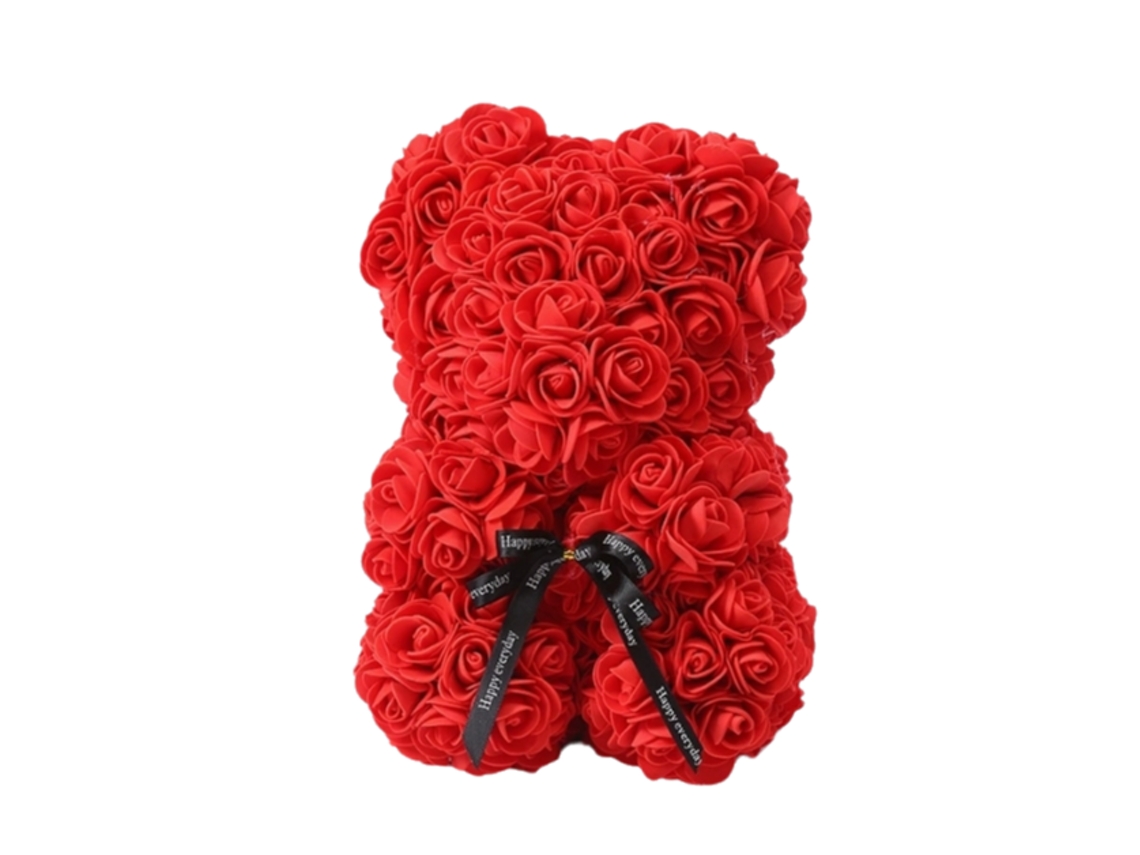 Flores artificiales de 25 cm, oso rosa, regalo de aniversario, novia, Navidad, San Valentín, cumpleaños, boda, fiesta, Truyuety