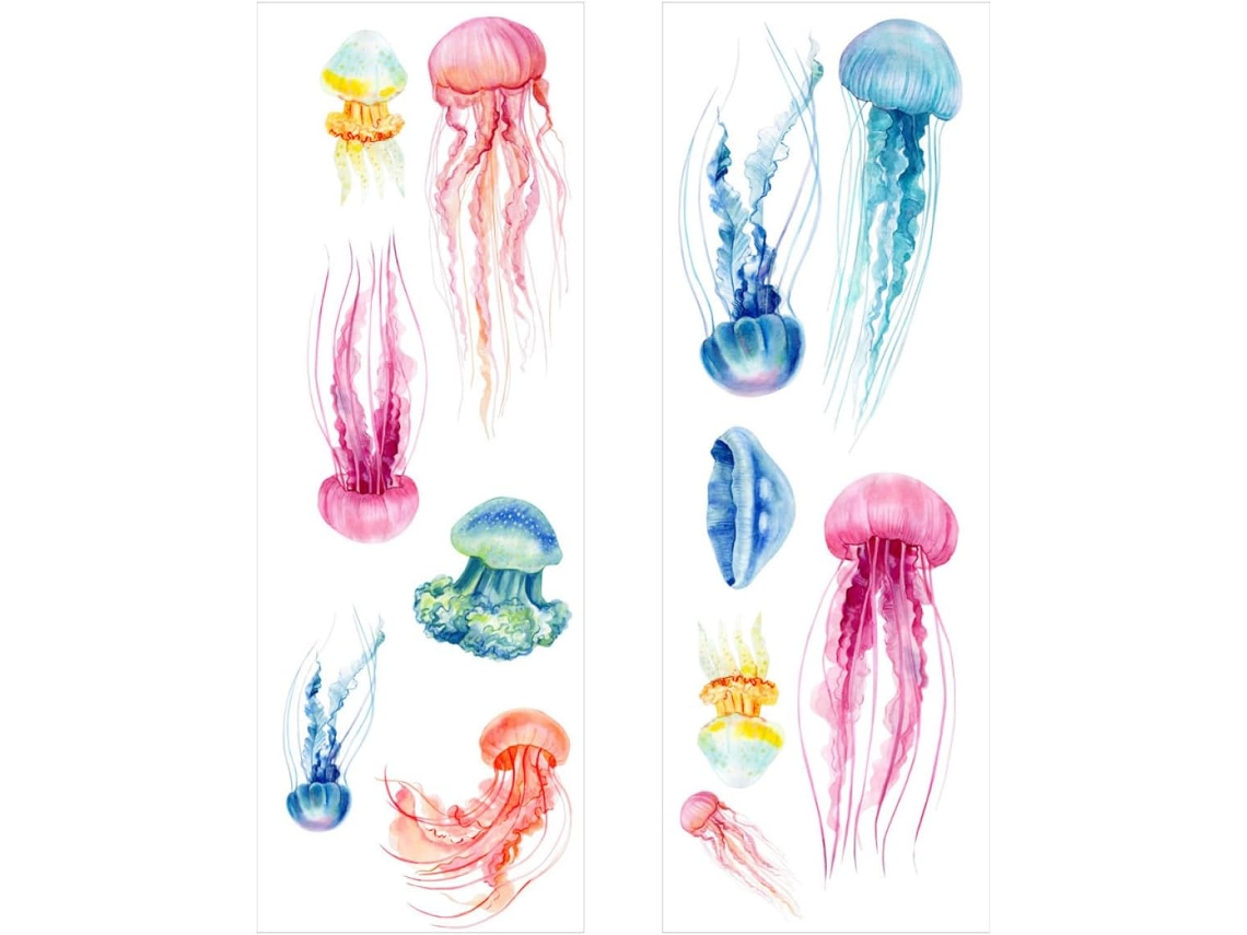 12 Pegatinas De Pared De Medusas, Piezas De Pvc, Pegatinas Decorativas Para La Habitación De Niña.
