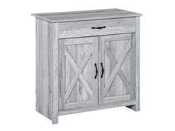 Armario multifuncional de estilo rústico con 4 estantes, madera, 120x37x75cm, gris, ZENCORE SERVICES