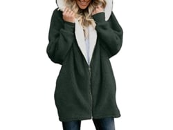 2026-abrigo Para Mujer Con Capucha Fluffy Forro Polar Chaqueta Exterior