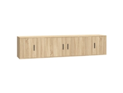 Conjunto de TV de 3 piezas, madera de roble Sonoma, MAISON EXCLUSIVE (175 x 129 x 90 cm)