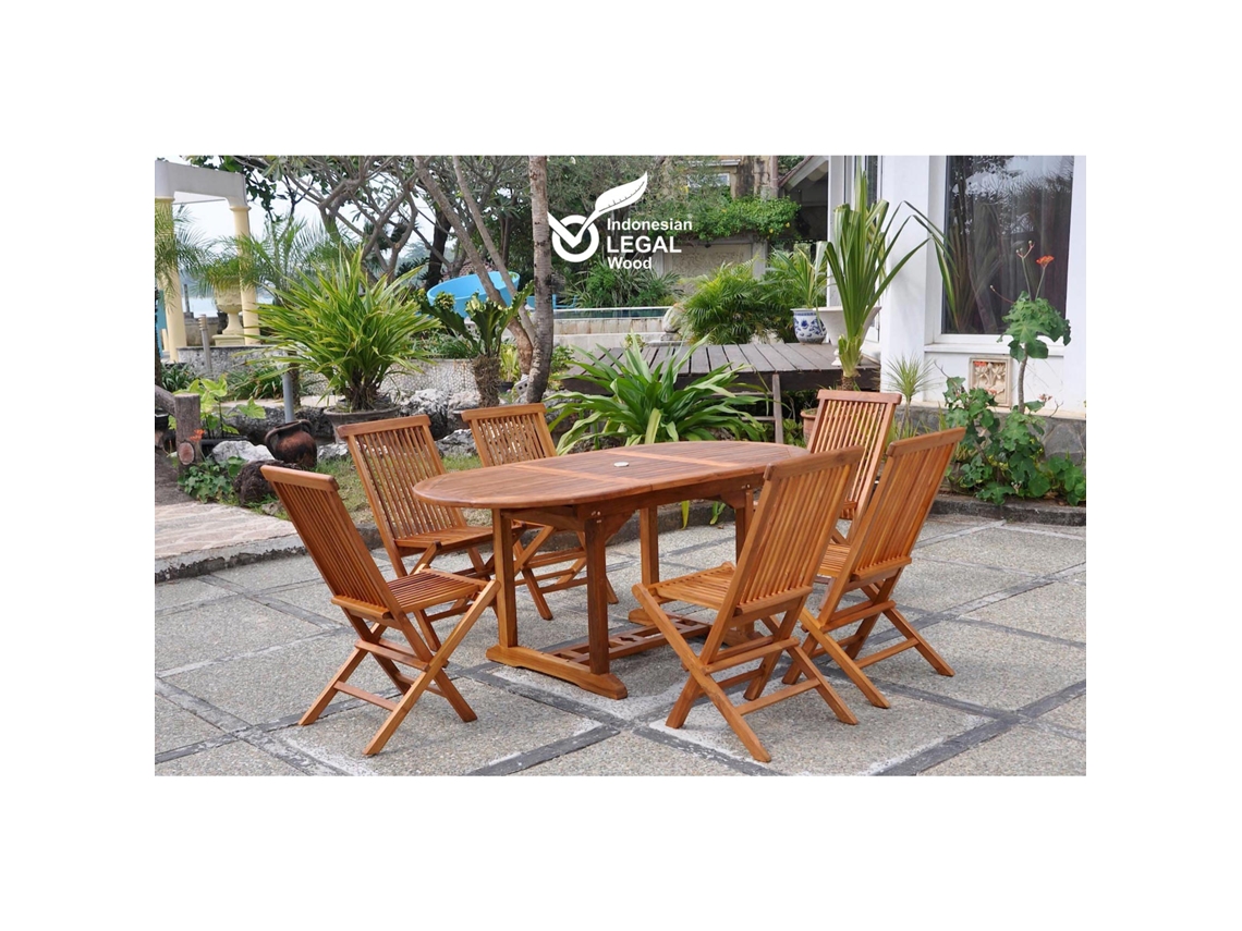 Conjunto de Cenar Exterior CONCEPT U Lubok (Marrón - Tejido - 120x90x75 cm)