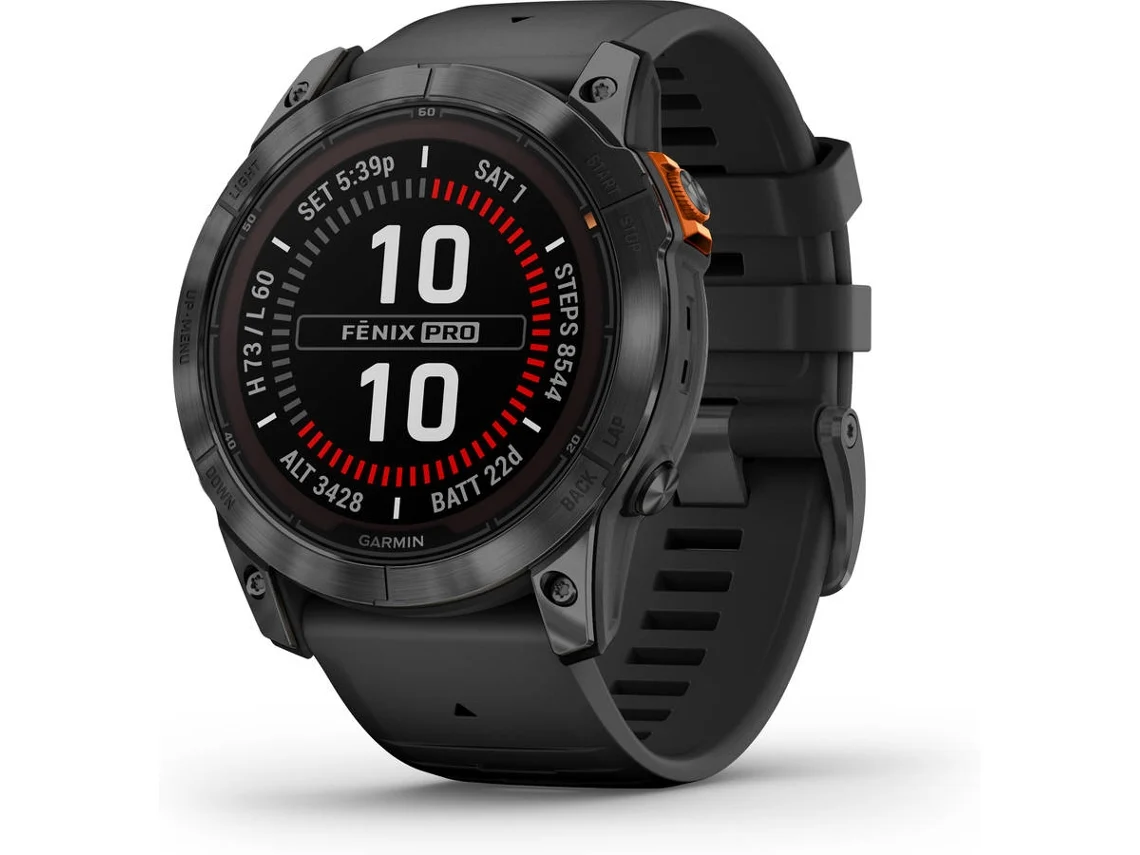 Smartwatch GARMIN Fenix 7X Pro Solar Edition (Bluetooth e Wi-Fi - Hasta 28/37 días de autonomía com Energia Solar - Negro)