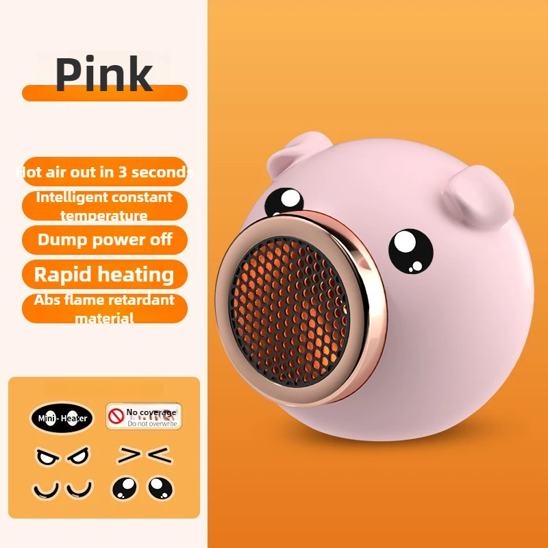 Mini calefactor eléctrico de sobremesa para uso doméstico, 220 V, calentamiento rápido, MDUG (rosa)