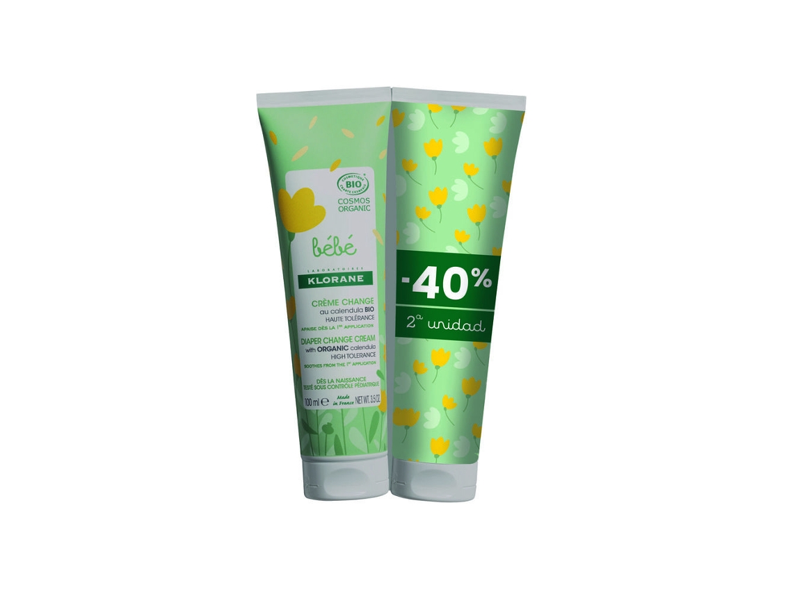 Crema para el pañal Bébé Bio Pack 2 X Klorane 100 ml