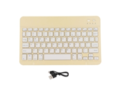Teclado Mini Inalámbrico Bluetooth Con Touchpad Recargable Para Pc Ios Tablet Amarillo