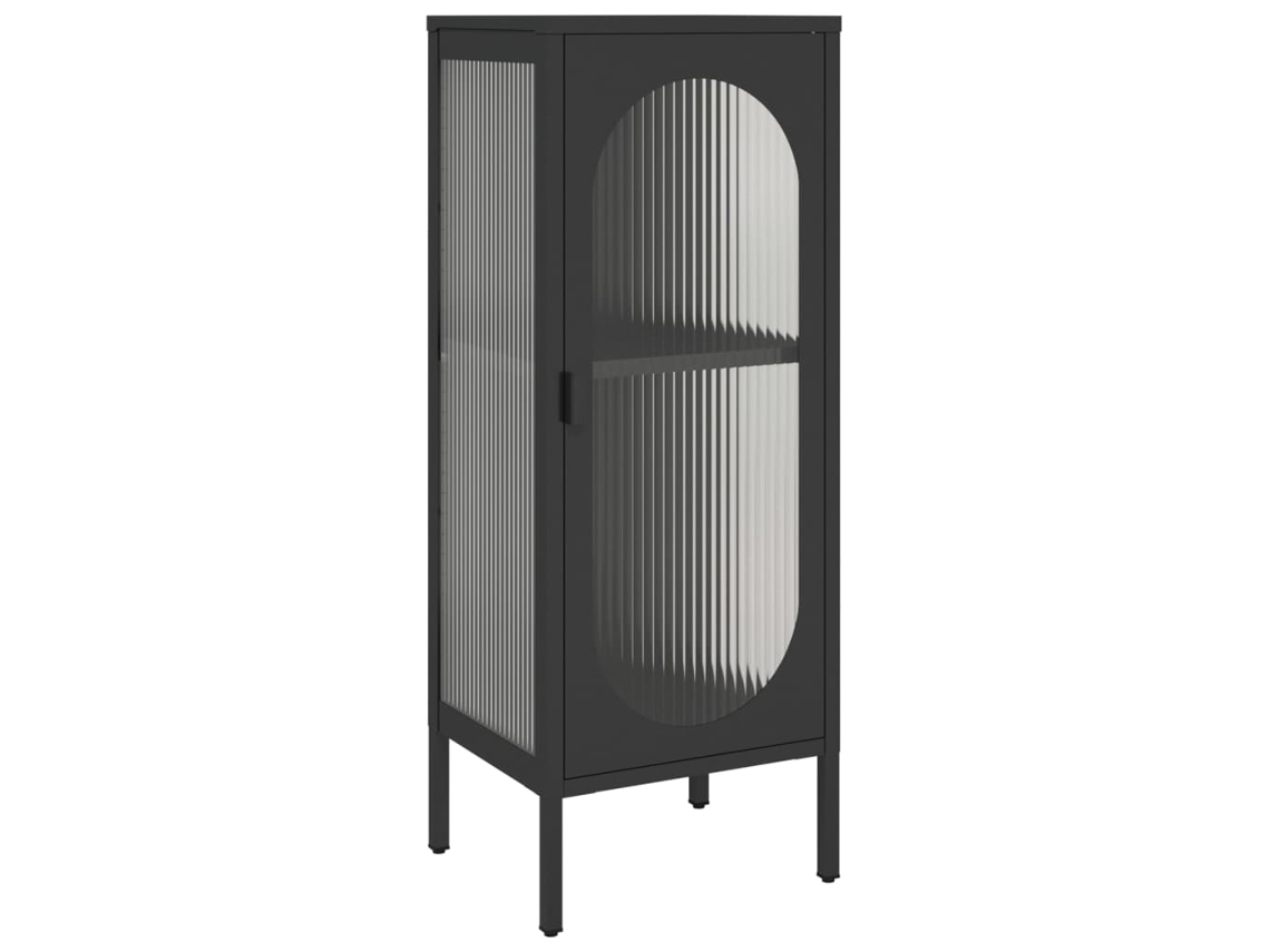 Lovely Home Aparador 40X35X105 Cm Cristal y Acero Negro