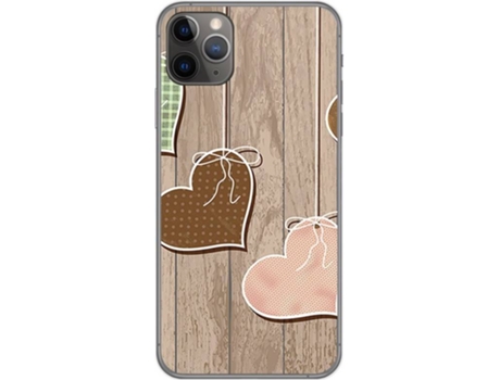 Carcasa iPhone 11 Pro (5.8) TUMUNDOSMARTPHONE Corazones Madera Multicolor
