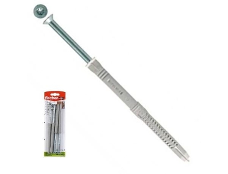 Blister taco nylon fischer fur t con tornillo cabeza plana torx med.taco 10-80