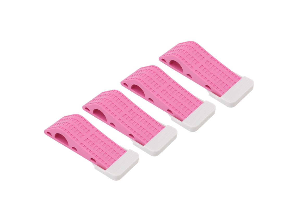4 Topes De Puerta De Goma Antideslizantes De Color Rosa, Cuña Segura Y Que No Se Mueve.