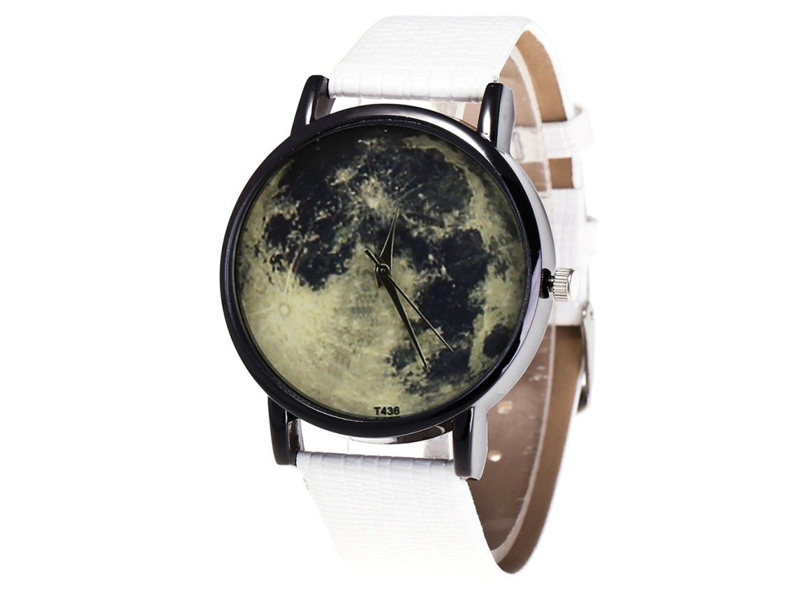 Reloj De Pulsera Unisex Con Correa De Piel Sintética - Movimiento De Cuarzo - Blanco