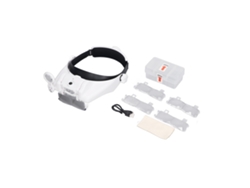 Lupa Recargable Con Cabezal Led Y 4 Lentes Para Lectura Y Reparación.