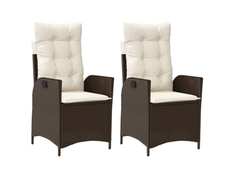 Conjunto 2 Silla De Jardín Reclinable VIDAXL (57x61x93 cm)