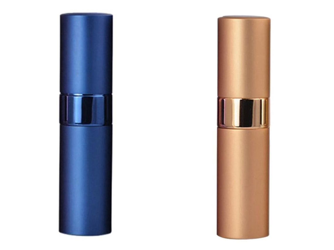 Spray Antilobos De Chile De Alta Concentración, 2 Unidades, Para Defensa Personal Femenina, Tamaño Portátil, Dorado Y Azul.