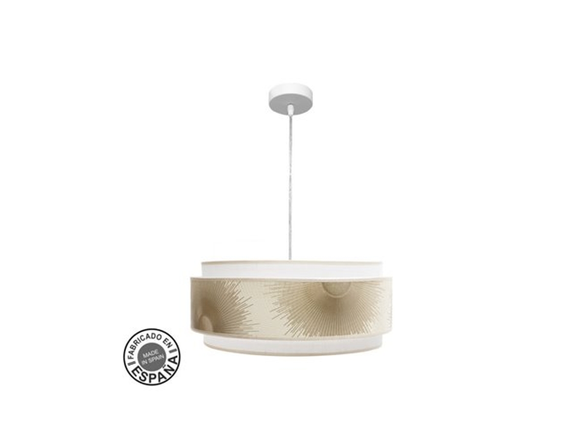 Colgante Nepal 3p 3xe27 Blanco/oro Regx50x50cm