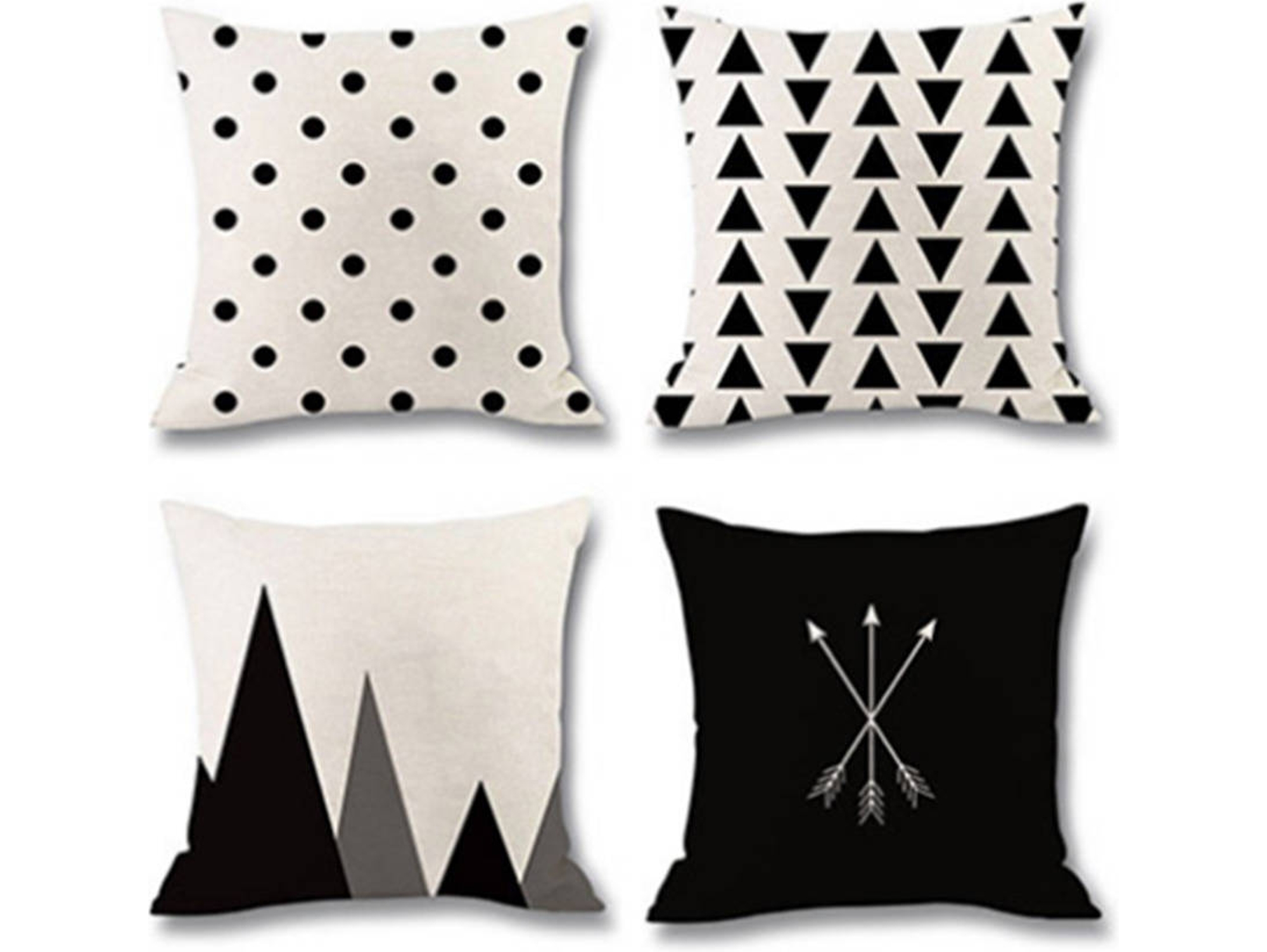 Pack de 4 Almohadas Decorativas WJS Negro (45x45cm)