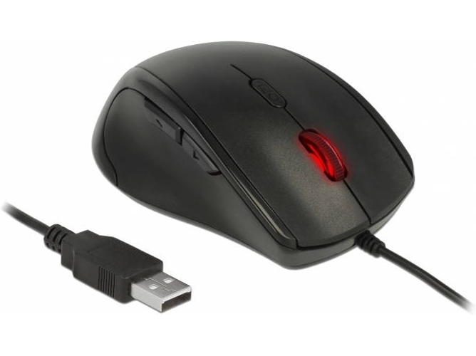 Ratón DELOCK 12548 (Óptico - 2400 dpi - Negro)