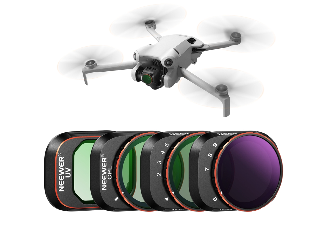 Juego de 4 filtros Nd/CPL/UV y filtro Nd variable de Neewer compatibles con DJI Mini 4 Pro