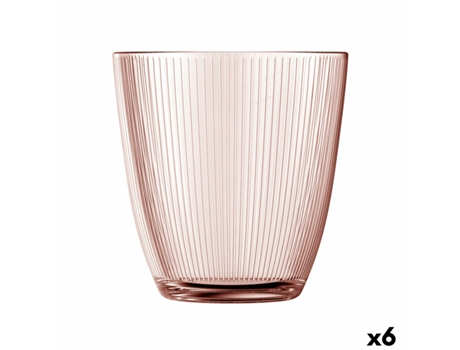 Vaso Luminarc Concepto Stripy Rosa Vidrio (310 ml) (6 Unidades)