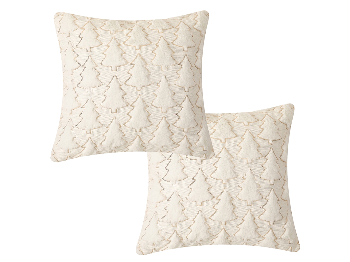 2 Fundas Decorativas De Cojín Navideñas De Felpa De 40x40 Cm Para La Decoración De La Sala De Estar Y El Dormitorio.
