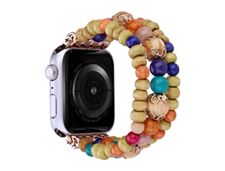 Correa para Smartwatch de cuentas de madera para apple watch series 9, 8 y 7 41 mm / SE 3 y SE 2, 6 y SE y 5 y 4 40 mm / 3 y 2 y 1 38 mm (cuentas d...