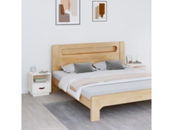 Mesitas de Noche LOVELY HOME Mesinha 2 Pcs 40X34X45 Cm Pinho Maciço Branco