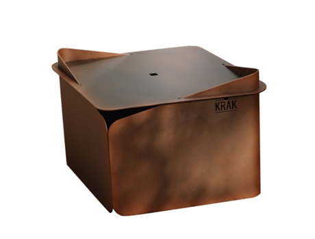 Brasero de madera bandeja 79x69cm levant plateau fleur de rouille - KRAK