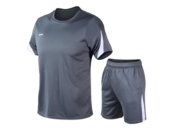 Conjunto De Camiseta E Shorts Para Homem De Treino Casual Manga Curta Com Alça Solta Para Corrida Academia Ciclismo Cinza G