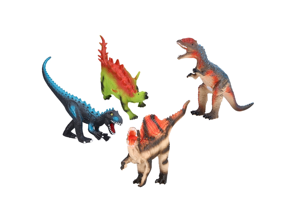 Juego De 4 Juguetes De Vinilo De Dinosaurios Carnotaurus Stegosaurus Adorno Para Mayores De 3 Años Kl6-006