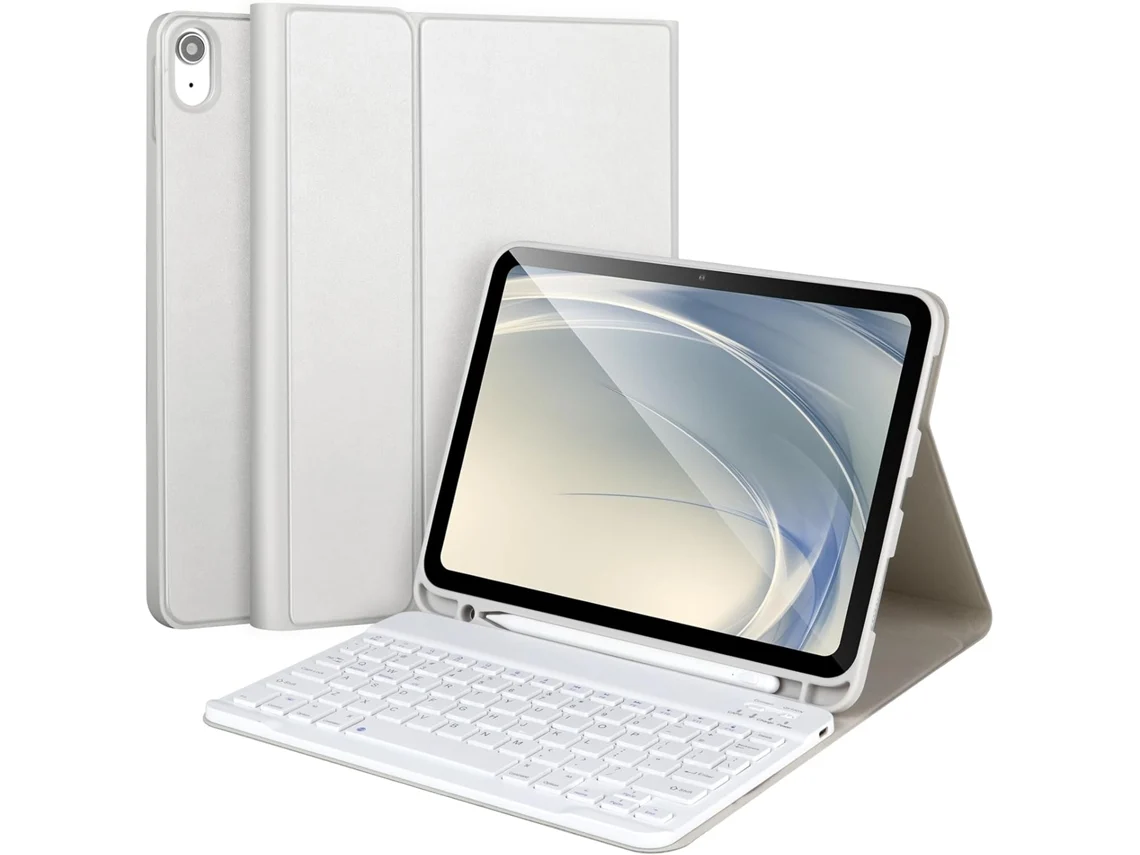 Funda para iPad de 11.ª y 10.ª generación con teclado y trackpad multitáctil retroiluminado, gris. Viewleaf