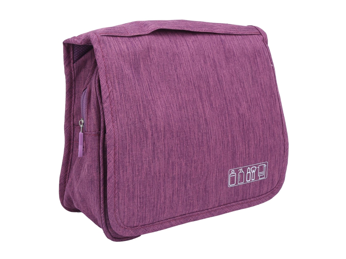 Bolsa de maquillaje de gran capacidad, portátil, impermeable, para viajes, a prueba de polvo (morado)