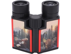 Binoculares 10x22 para niños, telescopio binocular portátil con adhesivo tridimensional, alta definición, para exteriores, Yizhood (negro)