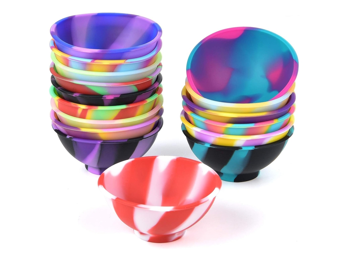 Juego de 12 recipientes de silicona para uso doméstico, colores surtidos, 67 mm x 50 mm Mdug