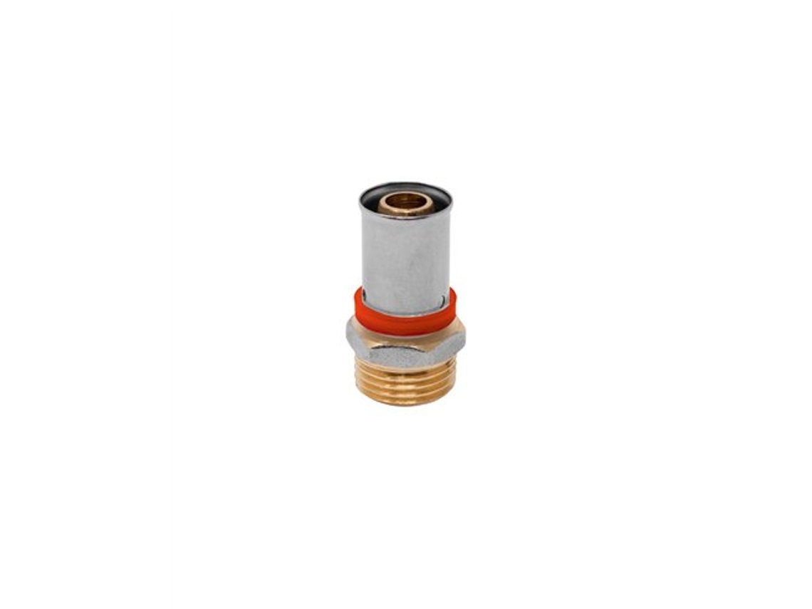 Conector macho recto multicapa Gibalto tipo U a presión, rojo Ø16x3/8, alta resistencia y fácil instalación