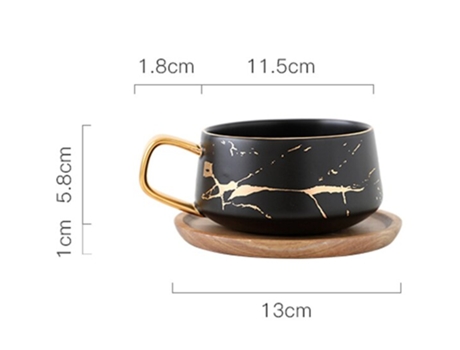 Taza XGF Tazas de café de mármol nórdico Mate Luxury Water Cafe Tea Leche Tazas de leche condensada Cafetería Copa de cerámica Traje de platillo co...