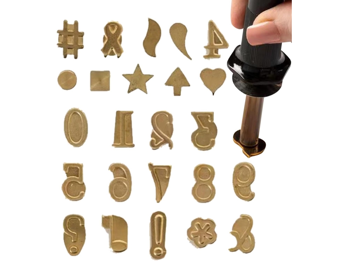 Kit, Kit De Estampación En Caliente Para Herramientas - Marcado De Letras, Números Y Símbolos De Cobre Para Madera