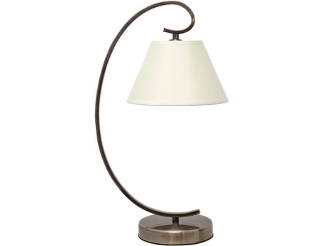 Lámpara de Mesa FABRILAMP Concordia (Dorado - Metal, Tejido, Vidrio - 47x20 cm)
