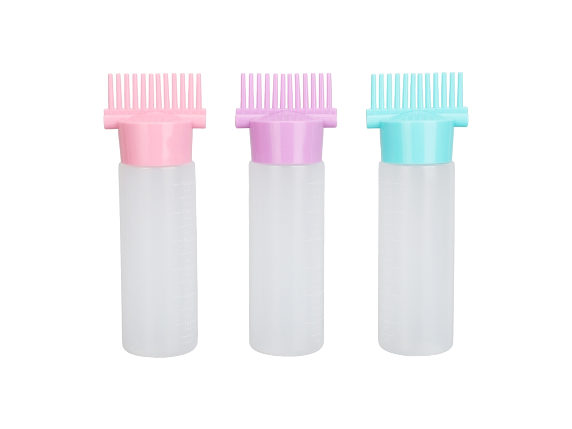 3 Piezas Botella Aplicadora De Tinte Para Cabello Con Brocha, 6 Oz