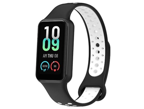 Correa De Reloj Inteligente Para Amazfit Band 7 Loop Banda De Reloj De Silicona Transpirable Bicolor Negro-Blanco VENISYMLIS