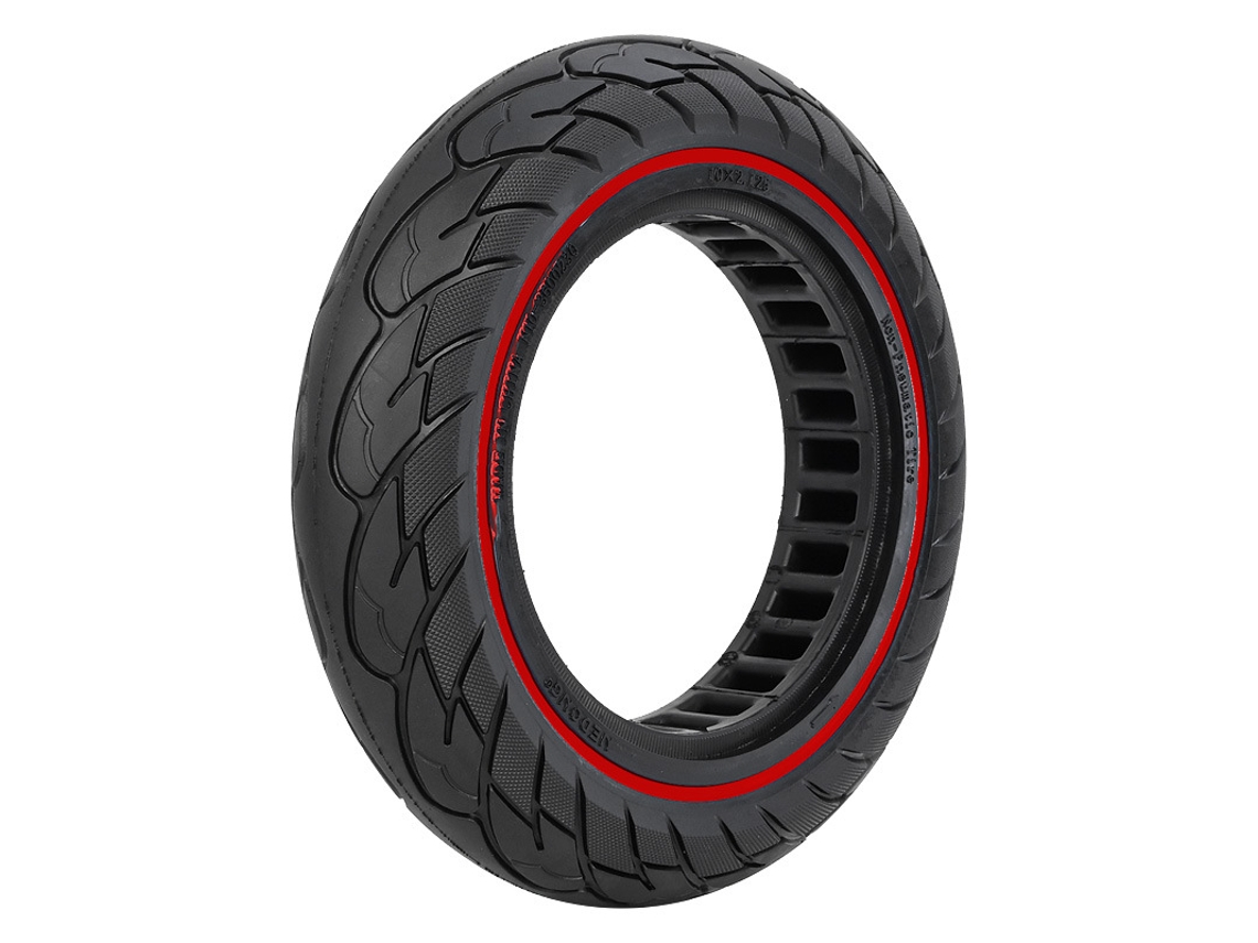 Accesorios Fwinl para patinetes eléctricos con neumáticos macizos de 10x2,5 pulgadas, a prueba de explosiones, color rojo