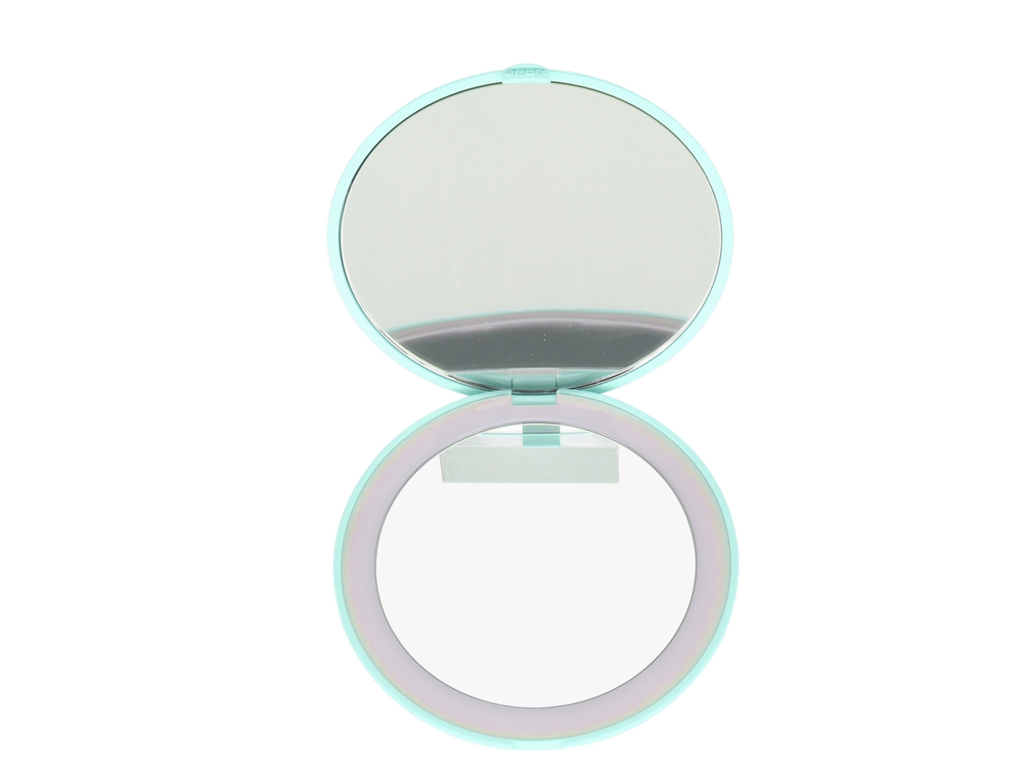 Espejo De Maquillaje Led De 3,5 Pulgadas Con Doble Cara, Aumento De 1x, Aumento De 10x, Batería Interna, Color Verde, Para El Hogar Y Los Viajes.