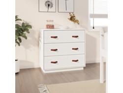 Aparador Madera Maciza De Pino Blanco 80x40x75 Cm