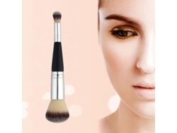 Brocha De Maquillaje Profesional Bifuncional De Madera Con Dos Puntas Para Rostros Planos - Esencial