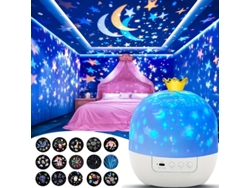Proyector de lámpara con proyección de cielo estrellado de 360°, 15 diapositivas, ideal como regalo de cumpleaños o Navidad para niños.