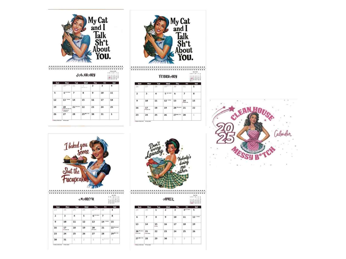 VVJIJILLY Calendário De Parede De 2025, Para Mulheres Cansaçadas, Calendário De Home Office, Calendário Engraçado Gag Gift