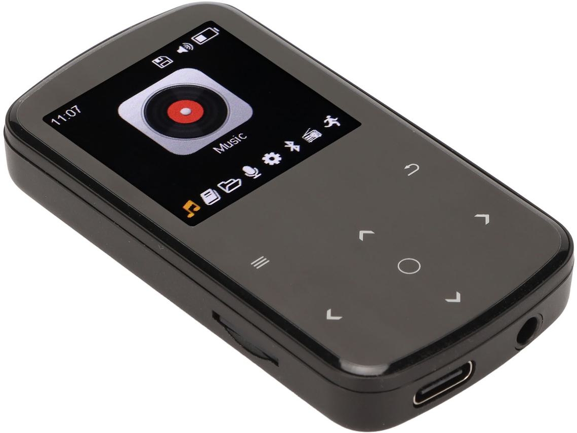 Reproductor MP3 Bluetooth YIZHOOD MP07 1.54Inch Smart Touch Control 32G TF Card (Negro)