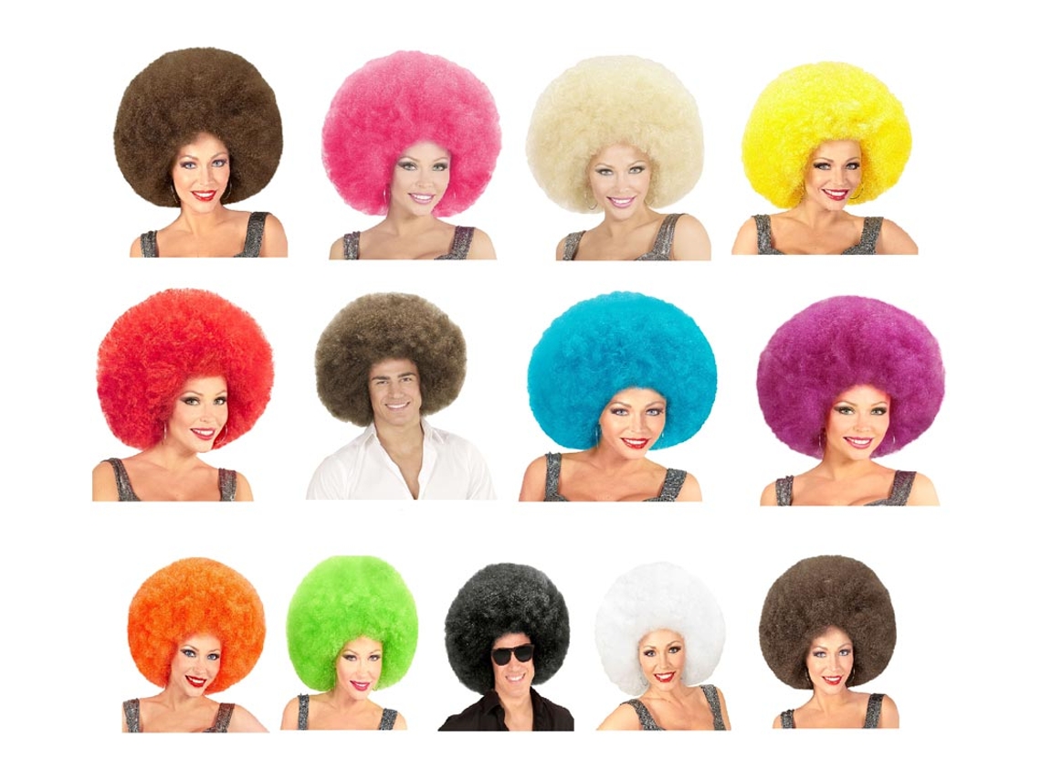 Peluca Afro Sobredimensionada en varios colores de alta calidad