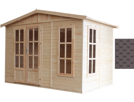 Caseta de Jardín de Madera TIMBELA M334Fb + H334Fbbbrown con Piso (6 M² - 332 x 222 cm)