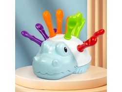Juguete sensorial (azul) para desarrollar la motricidad fina en niños en edad preescolar - Erizo - Ejercicio sensorial educativo